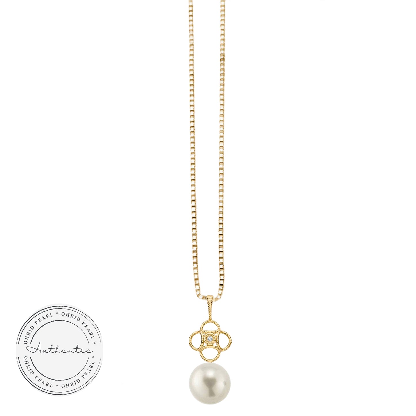 Zivka Diamond and Pearl Necklace